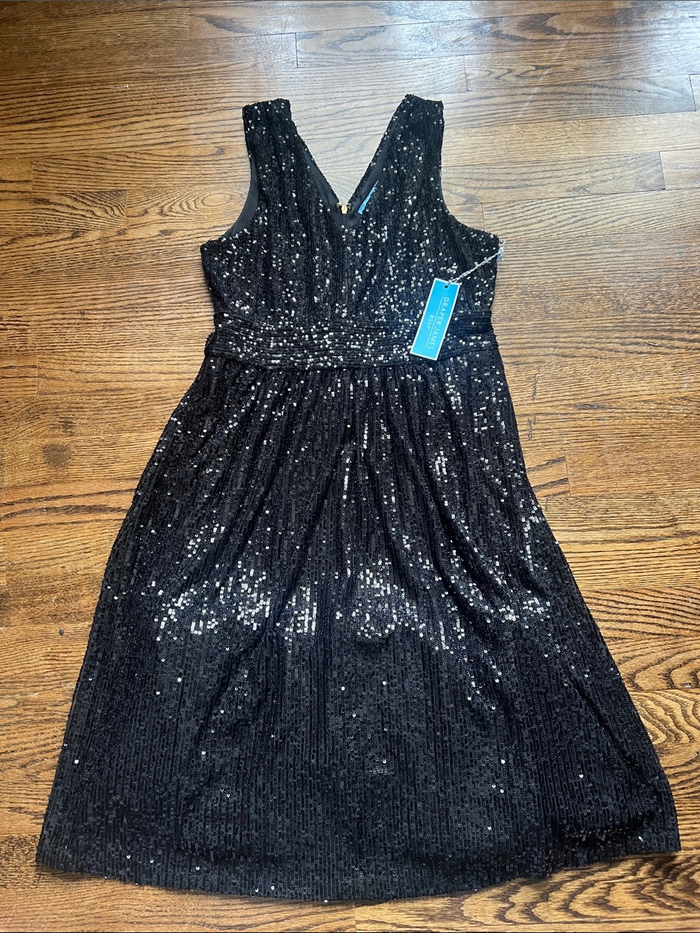 Draper James Black Sequin Midi Dress